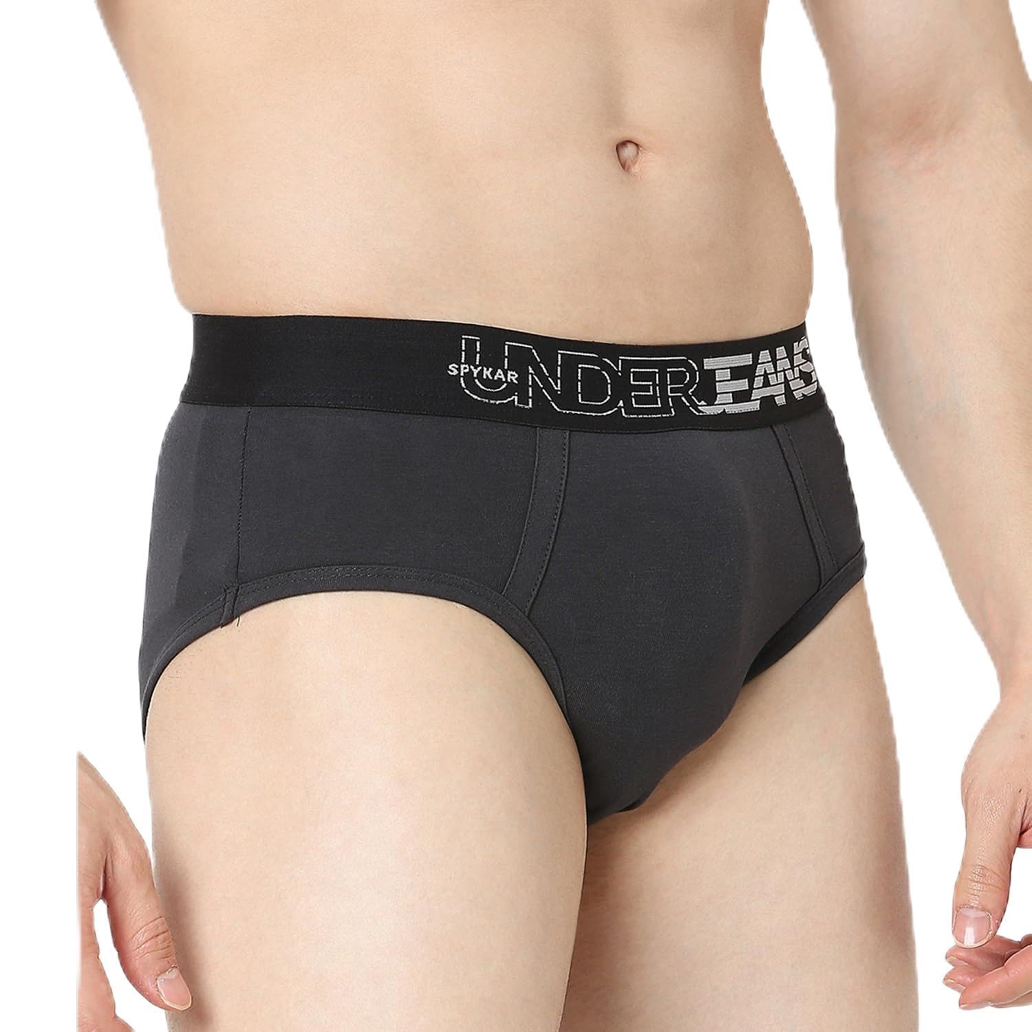 by Spykar Men Premium Pack of 2 Grey - Olive Brief-image-43