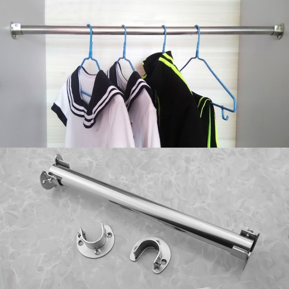 PATIKIL 4er Set Kleiderstangenhalter Edelstahl - U-Form Für Schrank & Duschvorhang