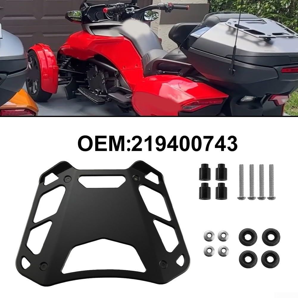 Grille de bagages arrière en aluminium pour Can-Am Spyder F3-T, F3 Limited 2017+, RT 2020+, support de montage de top-case, remplacement OEM 219400743, noir