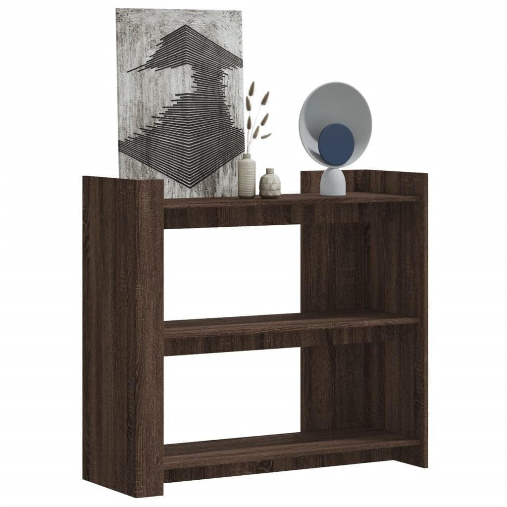 SXZenSpace Console Table Brown Oak 100x35x90 cm Engineered Wood, Hallway Shelf Unit, Living Room Sofa Side Storage Desk with Display Surface for Corridor Bedroom