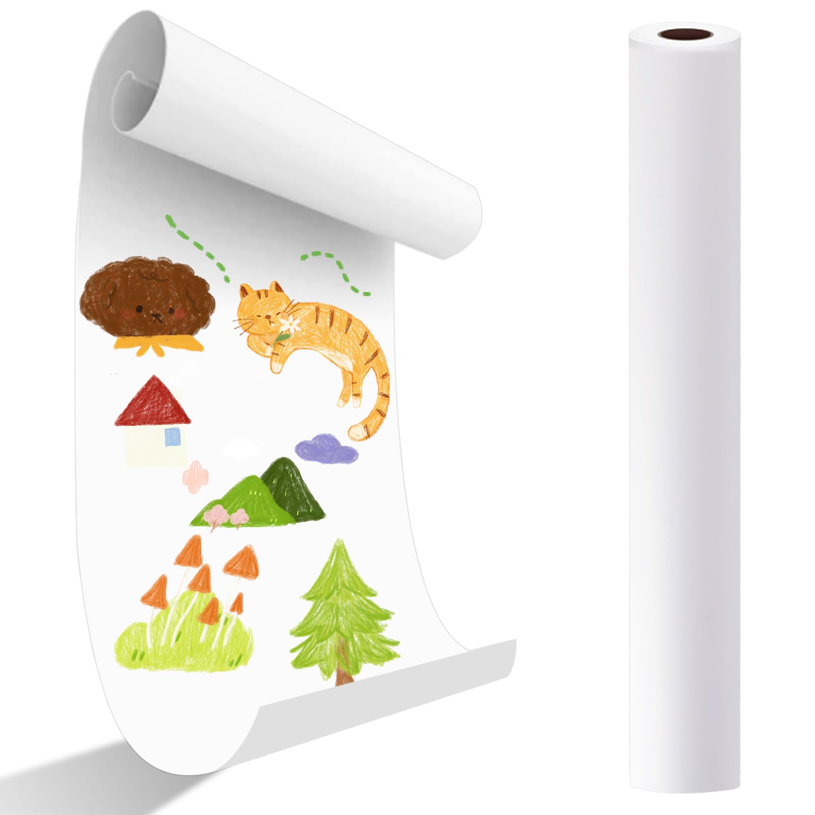 ASelected 25 M Drawing Paper, 70 GSM White Art Drawing Paper Roll Recycled Painting Sketching Paper Easel Paper Roll, Paper Drawing Roll for Art Sketch Paint Drawing Board