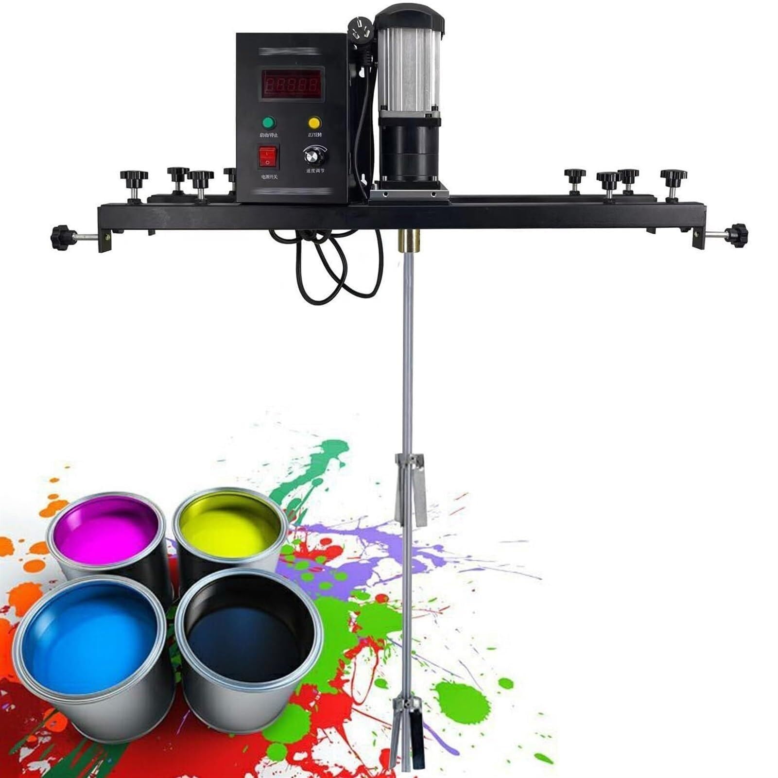 Air Agitator Electric Tank Mixer Machine with Folding Propeller Portable Paint Mixer Mortar Plaster Paint Fodder Stirring Tool,