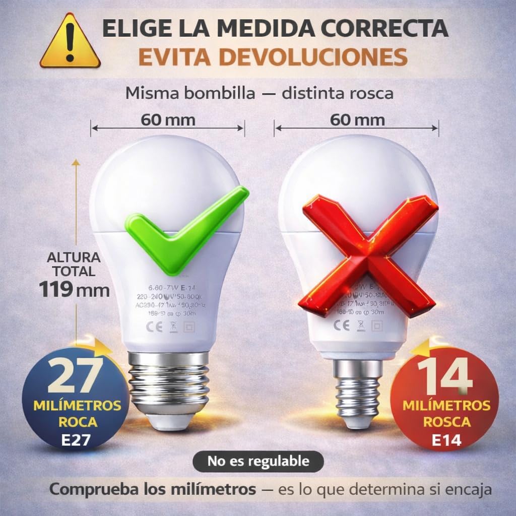 Bombilla (3 En 1) E27 - Luz Roja Nocturna Melatonina 630nm + Ámbar 1600K + Neutra 4000K - 3 Tonalidades Flicker-Free, Sin Luz Azul, Bombilla Roja LED Para Dormir (Rosca E27 / 1 Unidad)
