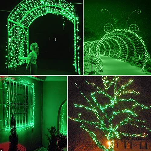 Image of Minetom St. Patrick's Day Mini String Lights, 100 Count 27 Feet Detachable Incandescent Bulb Waterproof Green Fairy Lights Plug in for Indoor Outdoor Party Patio Christmas Decoration, Green Wire