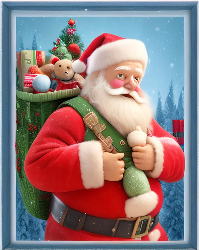 Joyhoor Cross Stitch Kits for Beginners Stamped Cross-Stitch Supplies Needlework preprint Embroidery Kits for Adults DIY Needlepoint Kits Embroidery Patterns 11CT-Santa Claus 16x20 inch