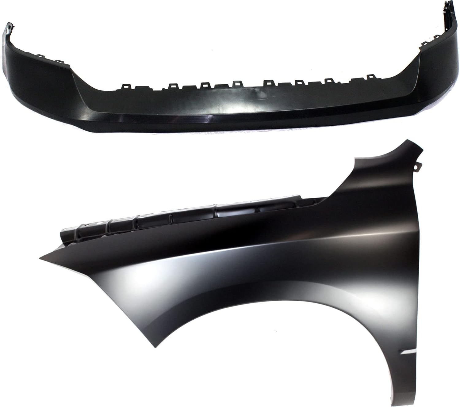 Evan Fischer Front Driver Side Fender Kit Compatible with 2023 Ram 1500 Classic, Primed Steel For Models With Two Piece Bumper Type Ram Logo on Grille CH1240269 CH1014107