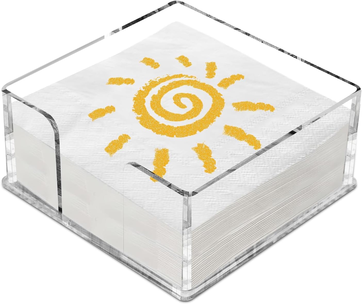 Fengzhe Acrylic Napkin Holder for Table?Clear Paper Napkin Holder?Disposable Paper Towel Holder for Bathroom,Kitchen,Parties, Weddings, and Various Events (7''x 7''x2.35''?