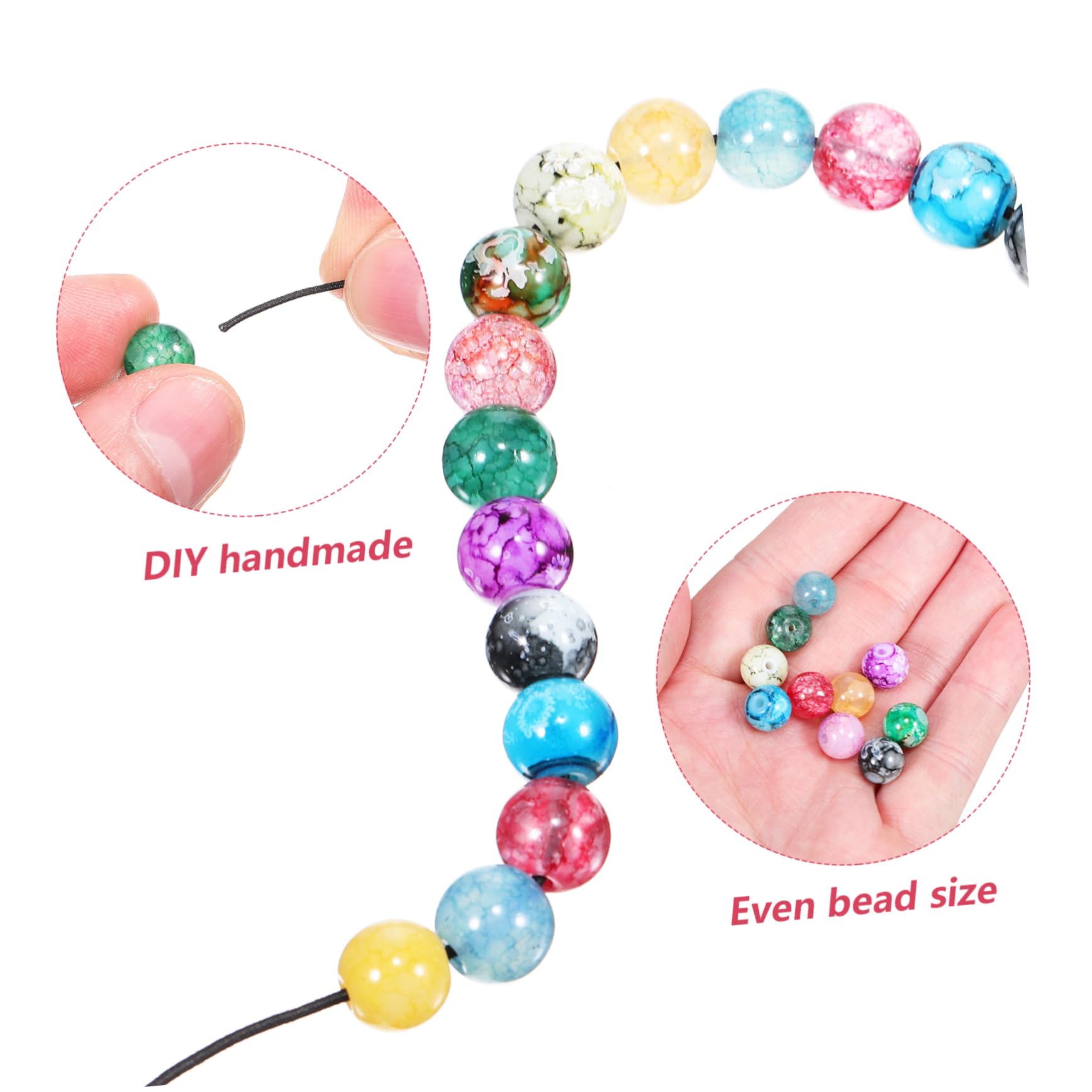 DOITOOL Abalorios Redondos Para Joyería Con Hilo Elástico Diy Para Collares 200 Piezas*4