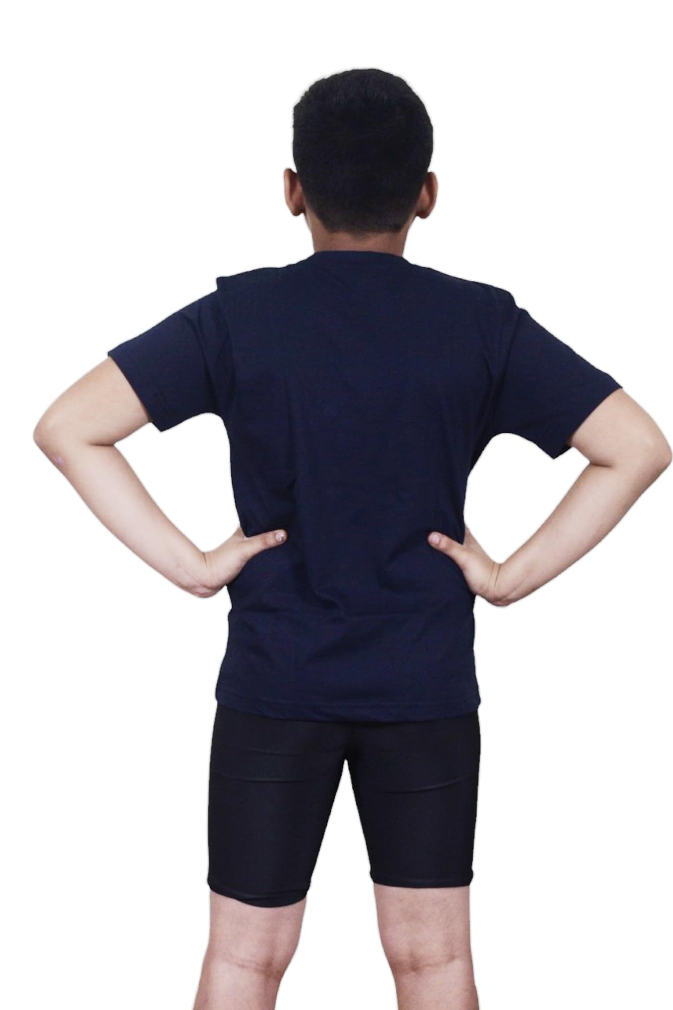 Aqua Holic Spandex Boy's Regular Fit Tights With Half Sleeves Tshirt | Adjustable, Quick Drying Set for Swimming, WaterParks, Surfing & Other Sports - Navy Blue - 13-14 Years 1