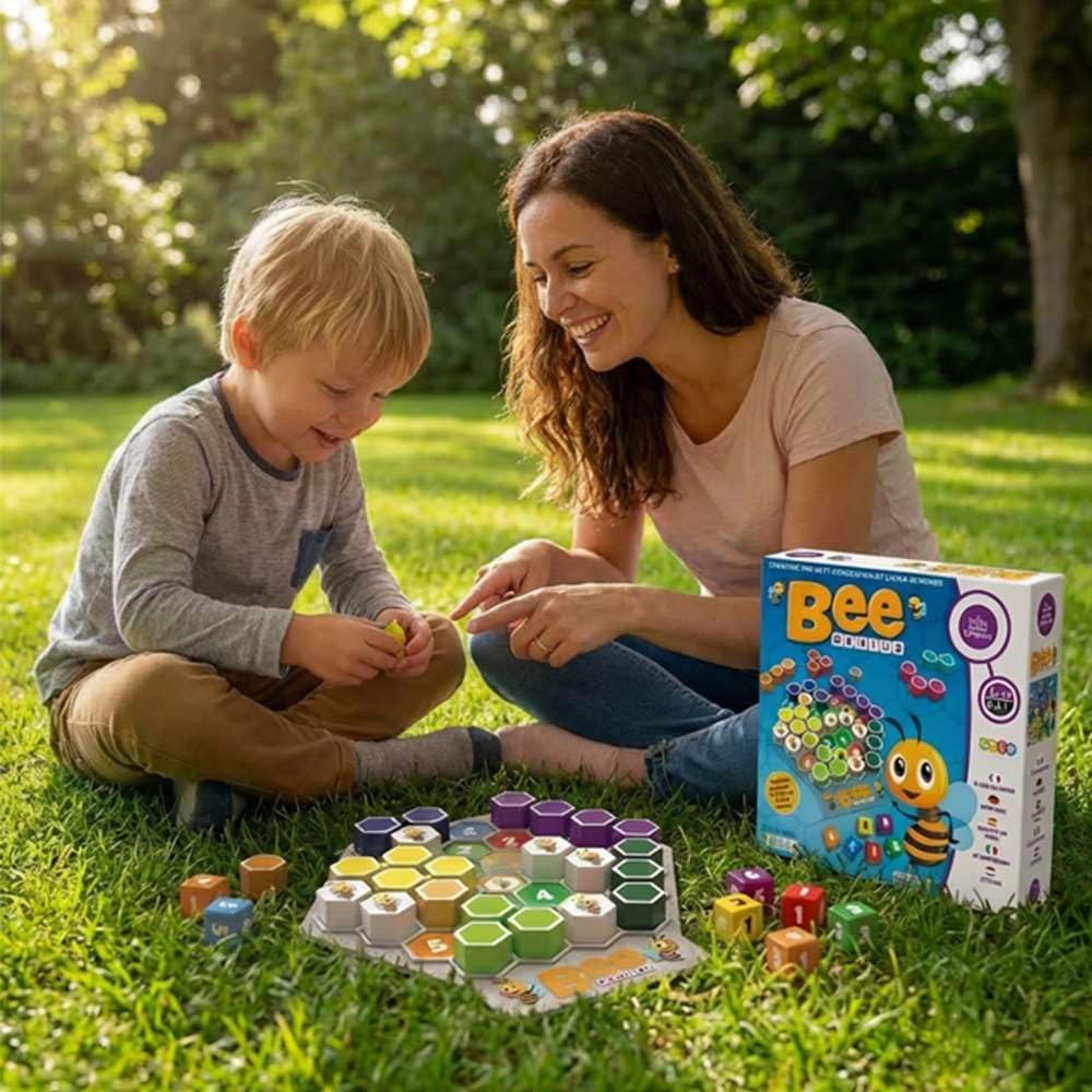 The Happy Puzzle Company Bee Genius Game - 46.656 sfide puzzle per i puzzle più giovani - Puzzle di logica STEM Risorse educative per l'apprendimento precoce - Giochi intelligenti per bambini e