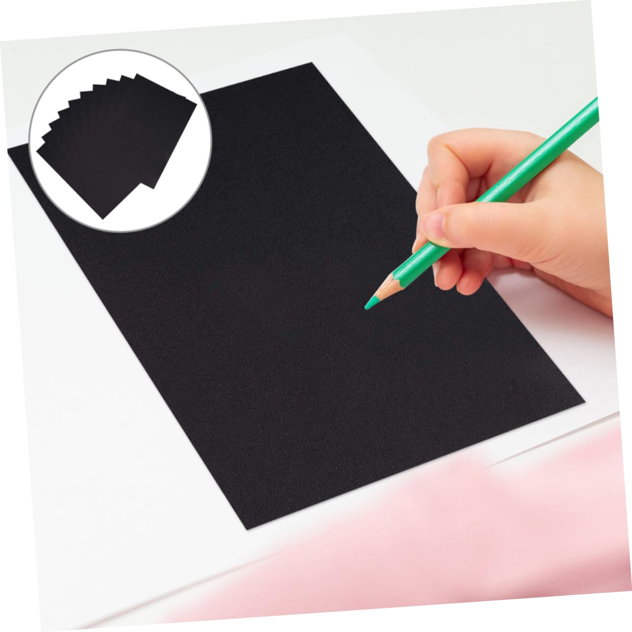 Papier de Dessin Noir DIY pour Garçon et Filles, 100 Pièces, 150g Épais
