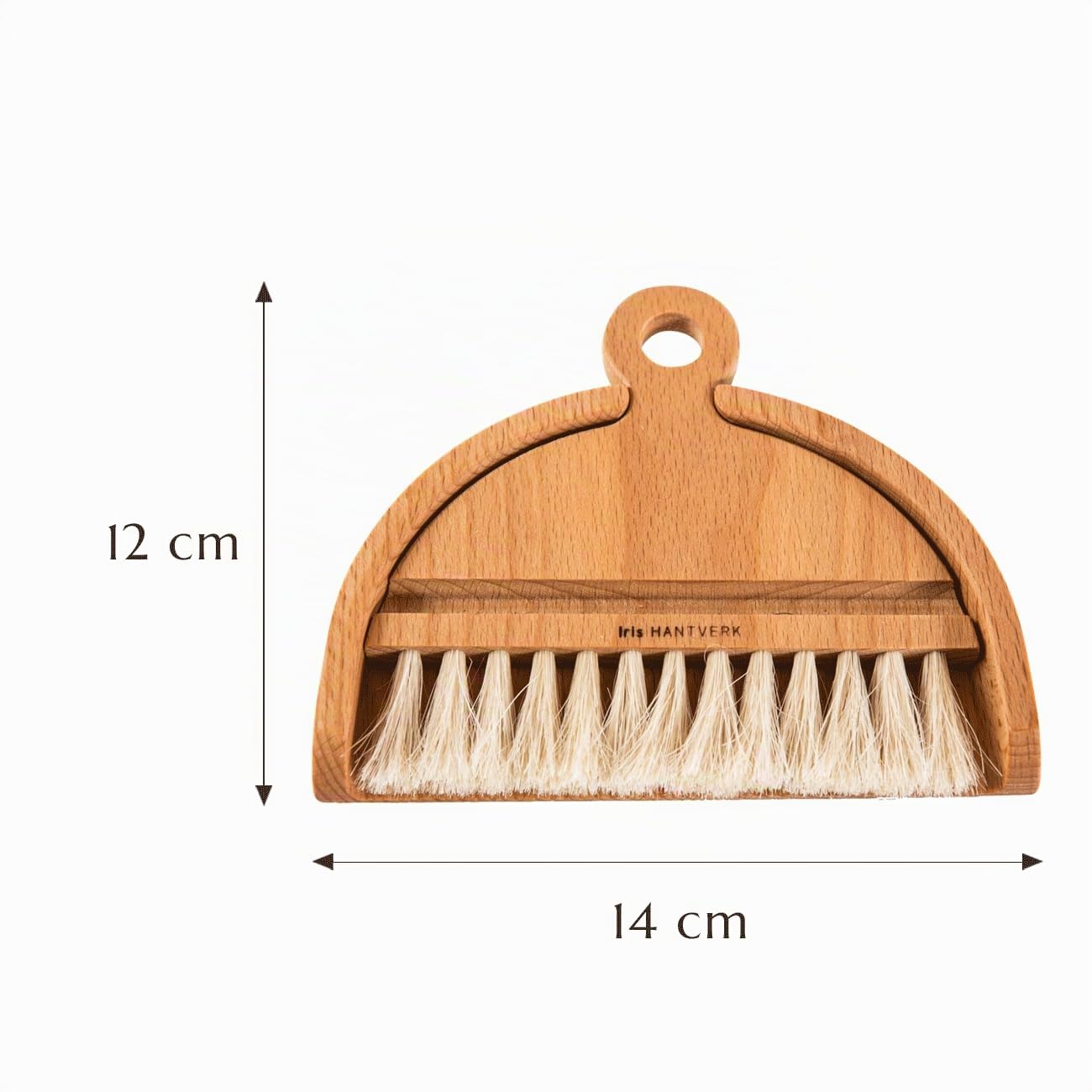 Tischbesen-Set - 2-teilig, klein und handlich, perfekt für Krümel und Brösel auf dem Esstisch oder der Küchen-Arbeitsplatte, Handfeger & Schaufel aus Holz, kleines Kehr-Set, Tischdecken-Bürste