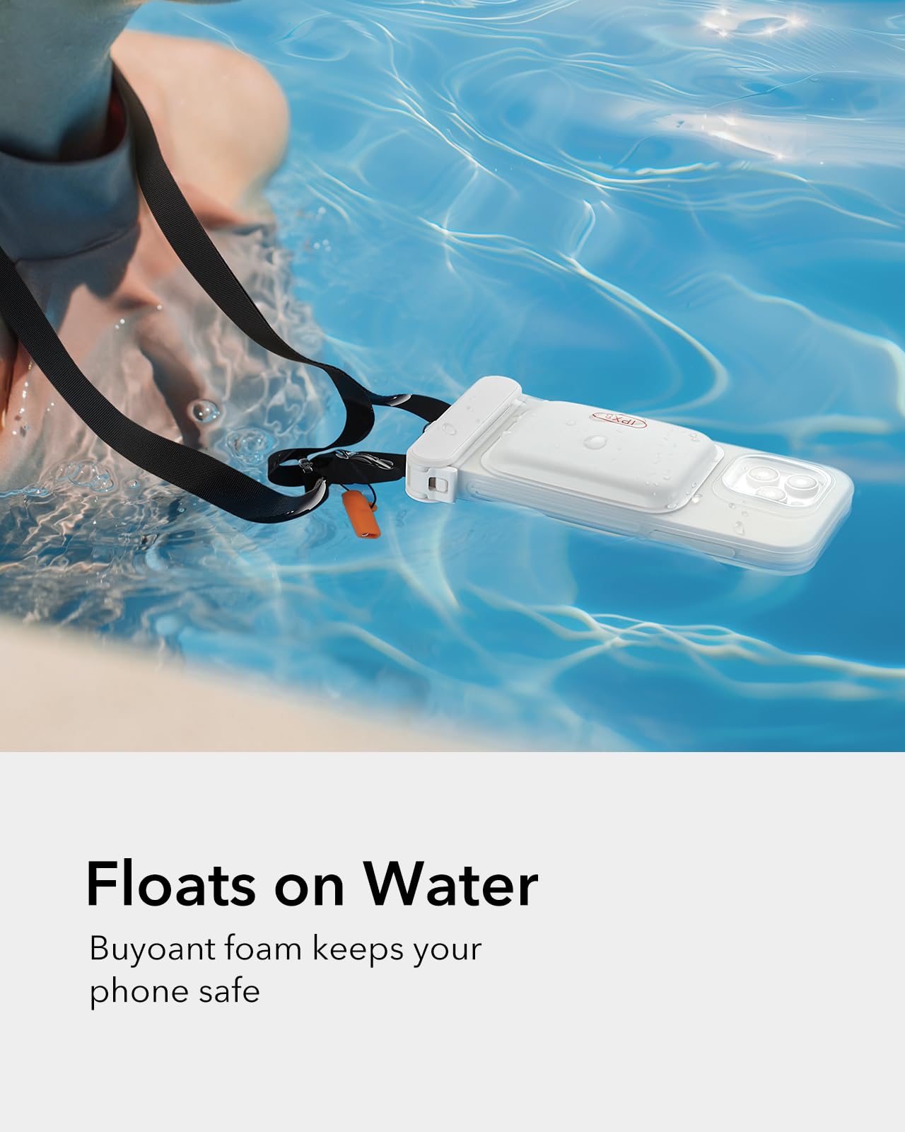 ESR Custodia Impermeabile per iPhone 15 Pro Max/14 Pro Max, Sensibilità al Tocco Sott'acqua, Impermeabile IPX8, Cover Galleggiante Subacquea con Cordino, Ideale per Lo Snorkeling, Bianco Trasparente