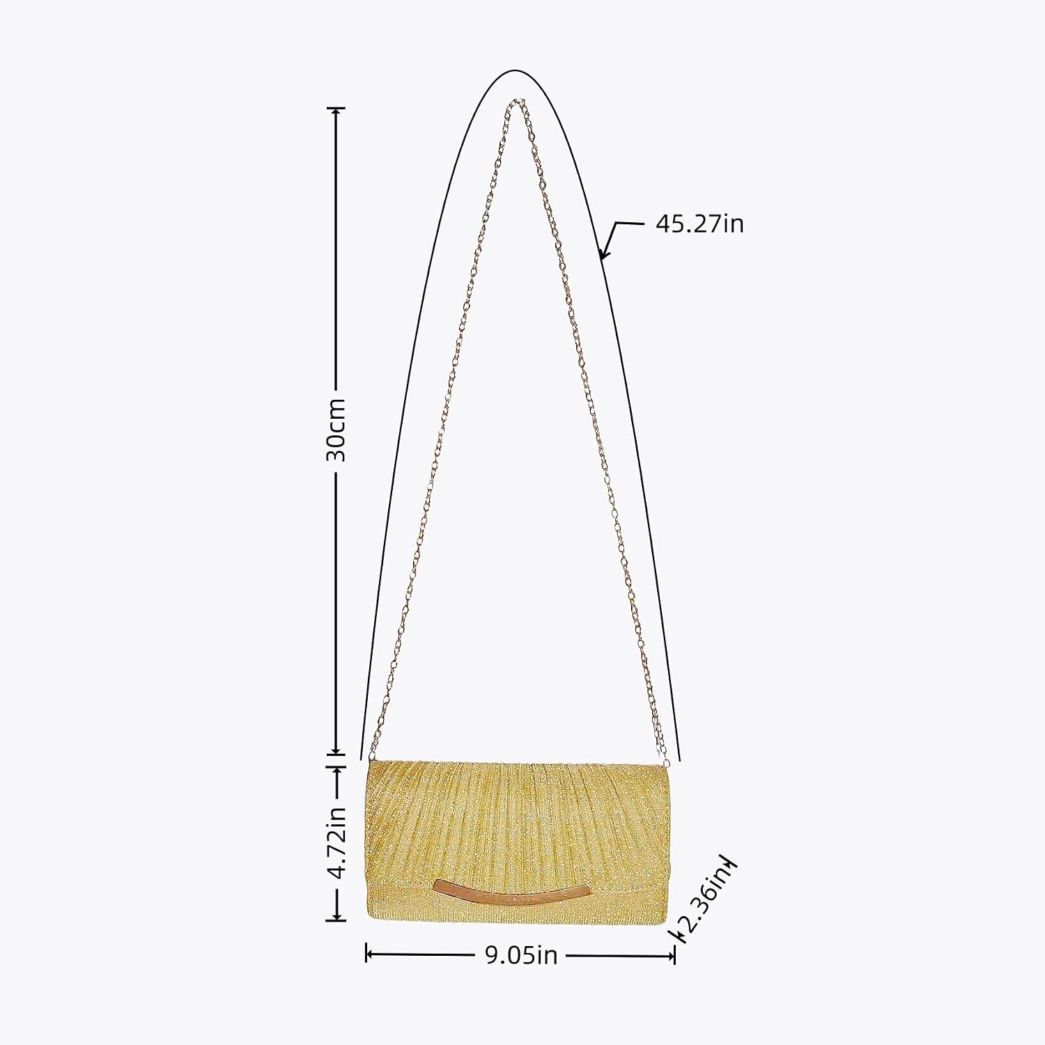 Evening Bag Clutch Purse for Women | Crossbody Party Handbag | Wedding, Prom & Dating Accessory