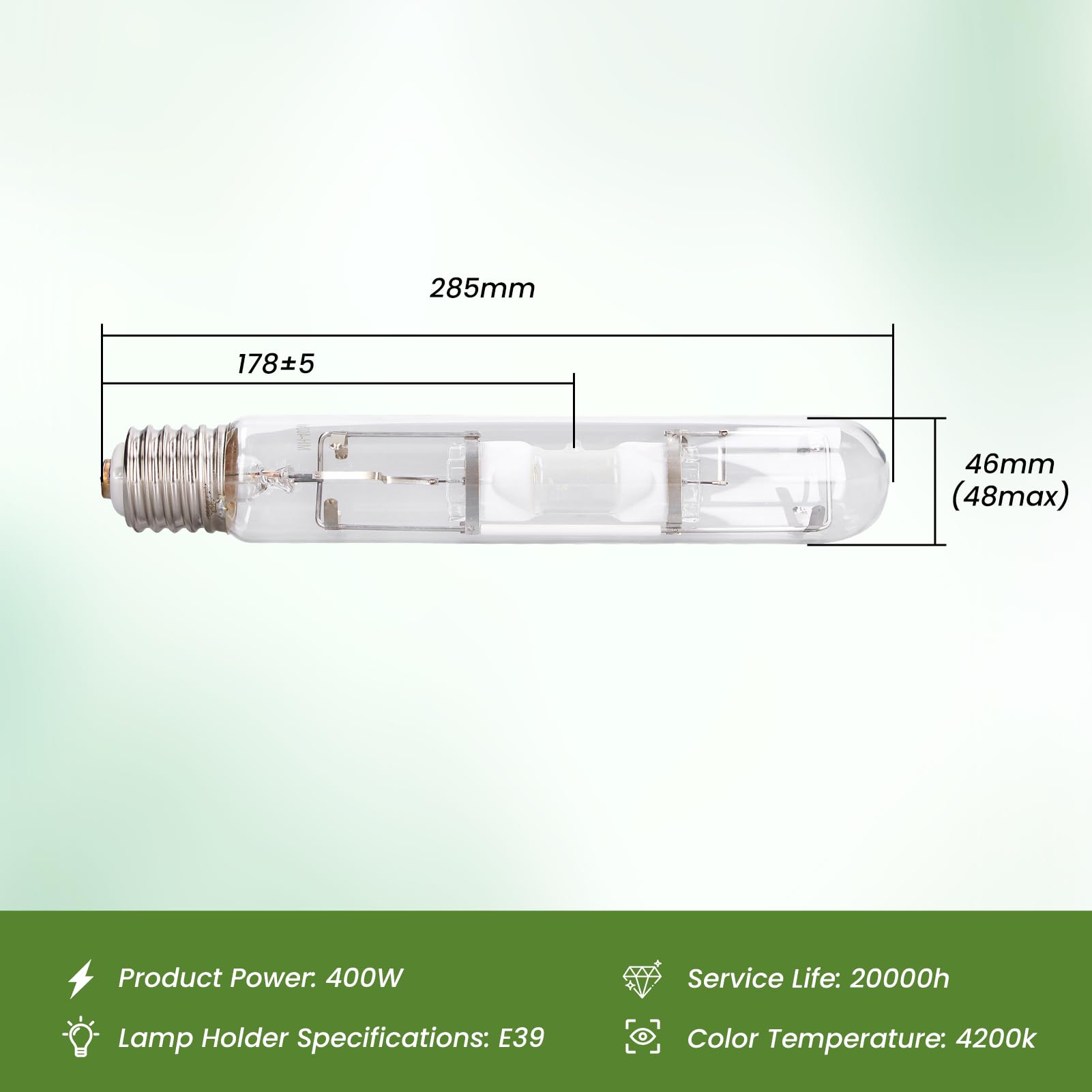 Lampe Aux Halogénures Métalliques 400W Faible Consommation D'énergie Ampoule De Croissance des Plantes Ampoule Source De Lumière Ampoule économe En énergie Remplacement des Ampoules 110V à 240V
