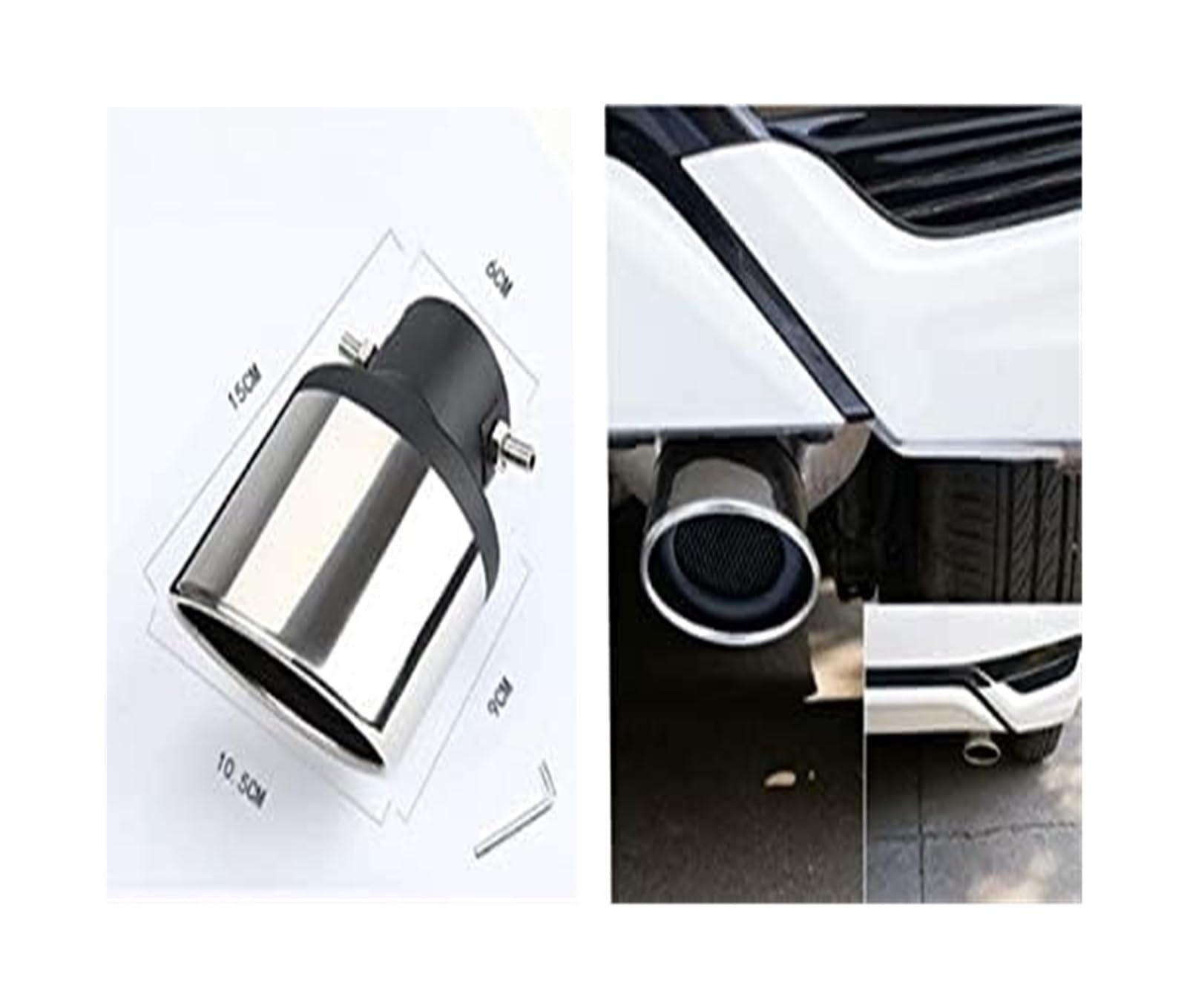 Tubo Escape Trasero Para R&enault Para Clio 4 63 Mm Acero Inoxidable Coche Silenciador Escape Trasero Tubo Cola Punta Silenciador De Garganta Trasera Tubo Escape Trasero(Bending)