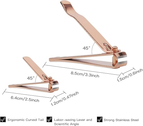 Miniatura 2 de Rocutus Tijeras de uñas portátiles para adultos, cortaúñas para pedicura, tijeras pequeñas para el hogar, tijeras de manicura para pies,