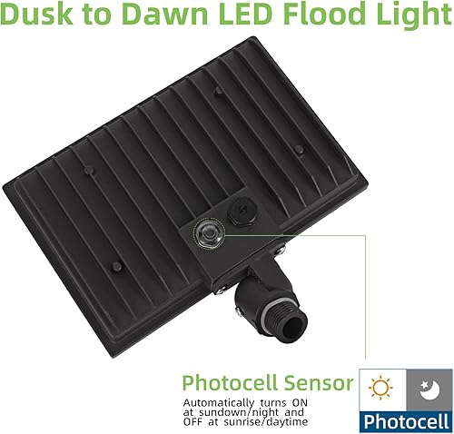 Miniatura 4 de Luces de inundación LED para exteriores, 60W 7200LM IP65, impermeable, ajustable, montaje en nudillos, luz LED de seguridad, equivalente a halógeno