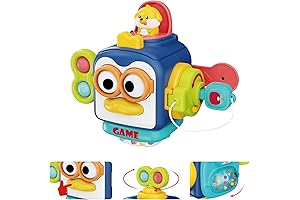 Busy Cube for Toddlers, Sensory Montessori Travel Toy, Learning and Educational Gift