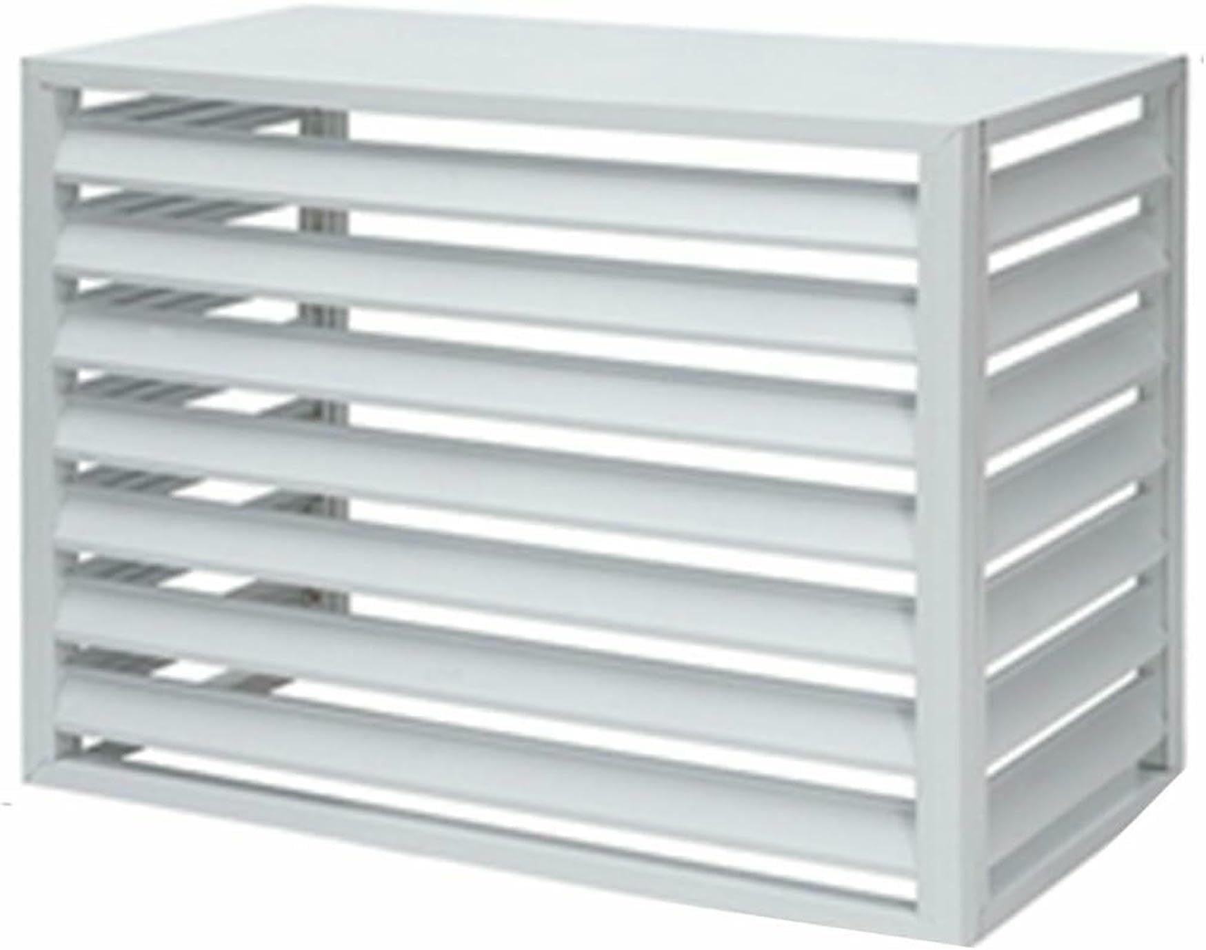 Cache climatiseur exterieur aluminium et couvercle de poubelle autoportante gris