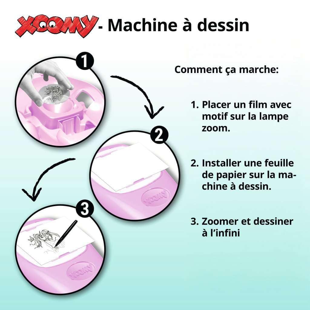Ravensburger - XOOMY Midi, Unicorn, Tavolo da Disegno Portatile con Proiettore Luminoso, Kit Disegno Bambini con 30 Motivi Illustrati in 20 Pellicole, Gioco Creativo, Idea Regalo Bambini 6+ Anni