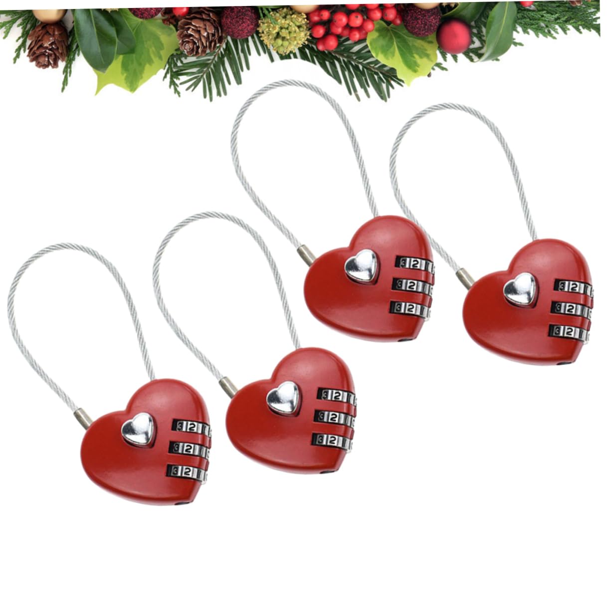 Didiseaon 12 Piezas Cerraduras Para Taquillas Candado De Amor Cerraduras De Equipaje De Viaje Cerraduras Para Maletas Del Día De San Valentín Bloqueo Diario Viajar Lindo Cerrar