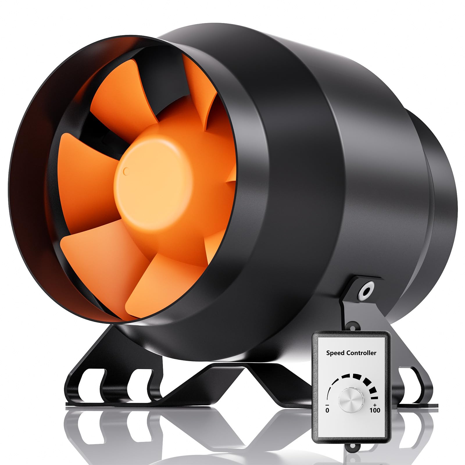 Hon&Guan PRO 4 Inch Inline Duct Fan - 212 CFM with Quiet EC Motor & Speed Controller