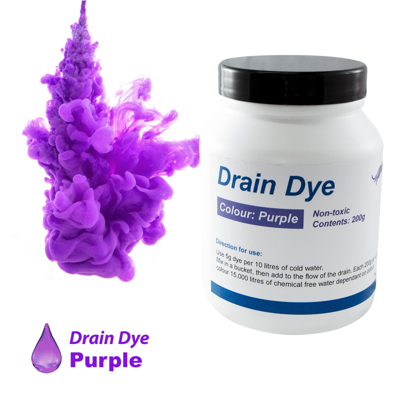 Colorant traceur pour détection de fuite 200 gr - Colorant fuite piscine - détecteur de fuite liquide (Violet)