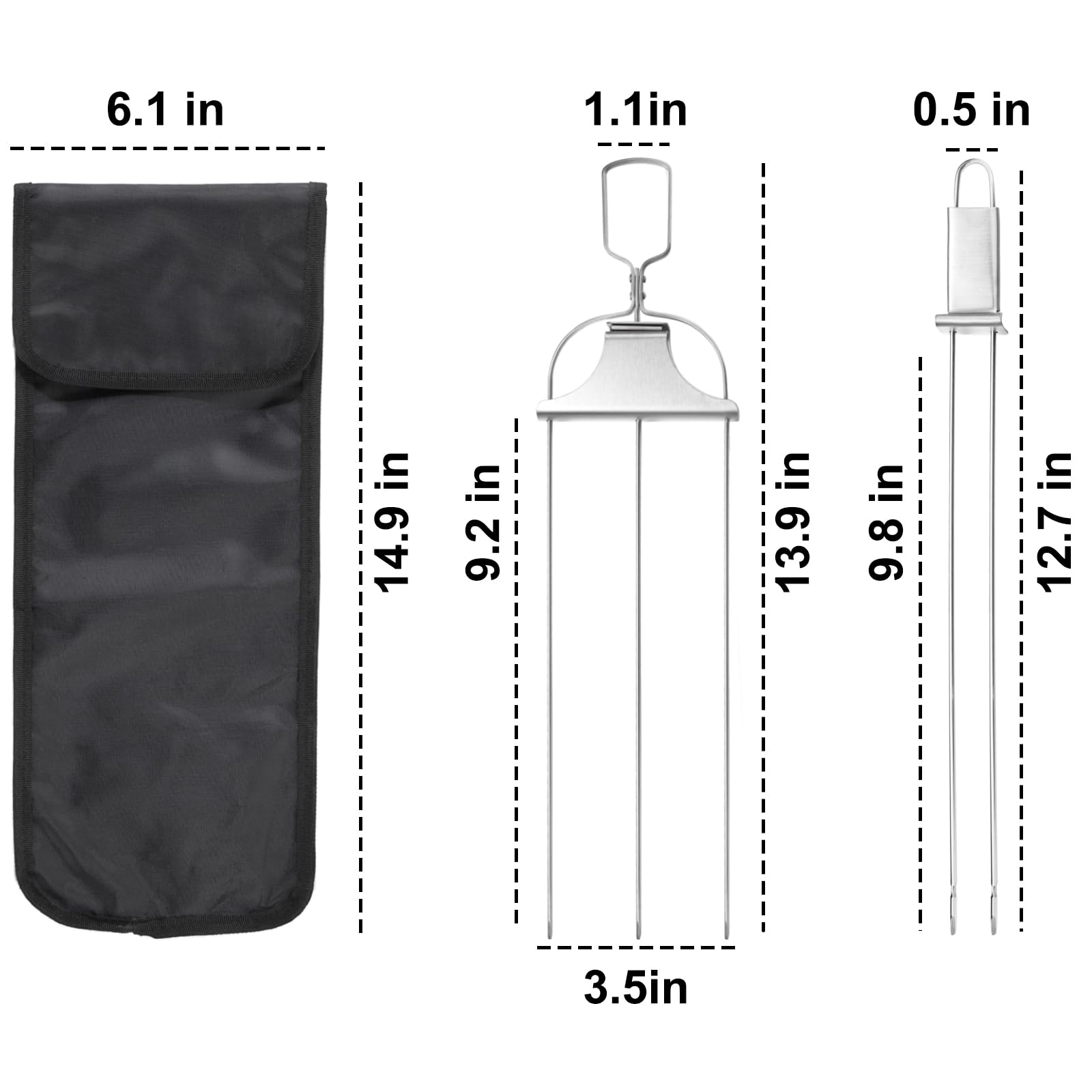 Kabob Skewers for Grilling 4 PCS Metal Kabob Skewer for Grilling 14 Inch Stainless Steel Barbecue Skewers with Push Rod Sliders