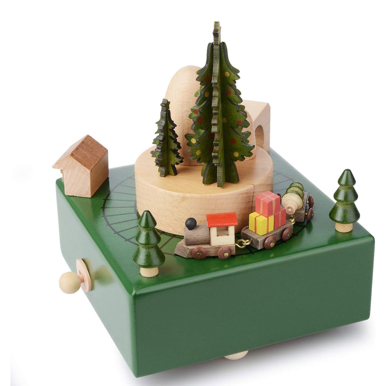 Christmas tree music box with train Clearance