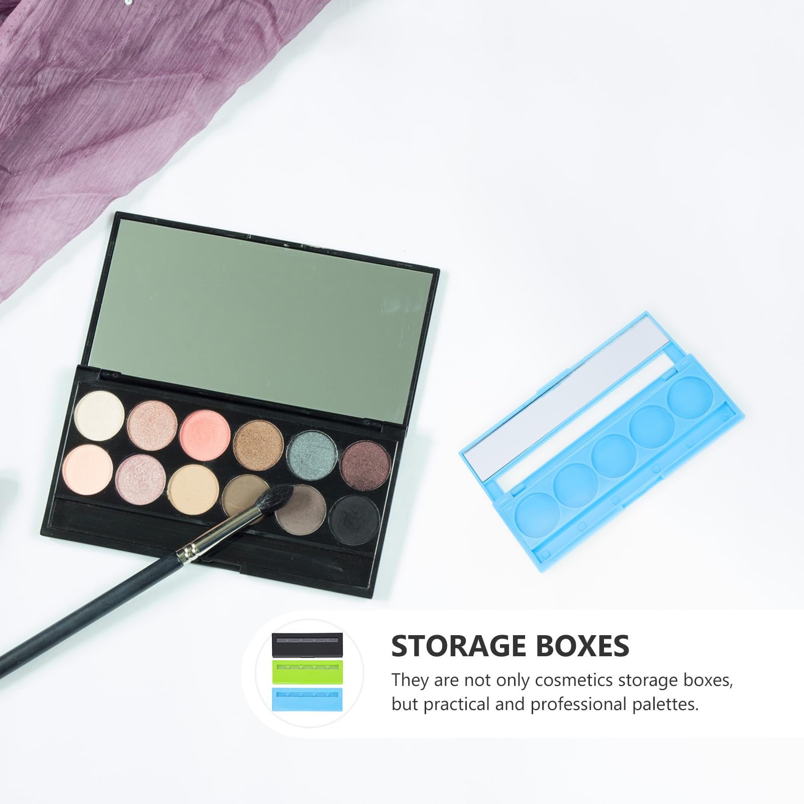 FOMIYES Empty Eyeshadow Palette Eye Shadow Palette Cosmetic Pan Make Up Container Pallets for DIY Cosmetics Supplies 3Pcs