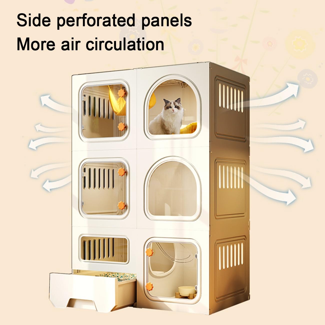 Amazon.co.jp: 猫 ケージ 引き出し式猫用トイレ付き 掃除しやすい 脱走