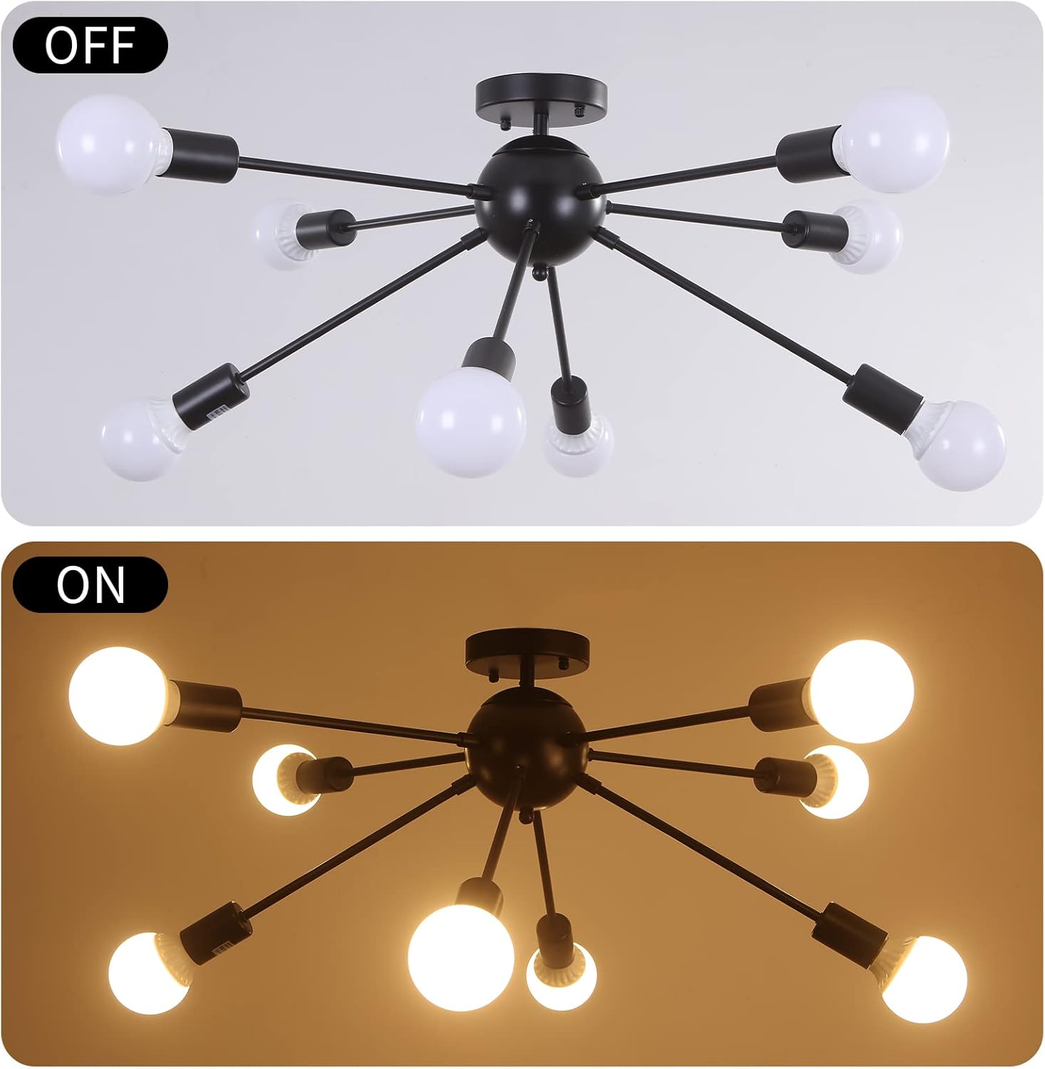 Bеѕt Dеаl Chеар 🛒 8 Lights Flush Mount Ceiling Lights Sputnik Chandeliers Modern Ceiling Lamp for Living Room Bedroom Dining Room Hallway Study Room Rеvіеw 8 Lights Flush Mount Ceiling Lights Sputnik Chandeliers Modern Ceiling Lamp for Living Room Bedroom Dining Room Hallway Study Room