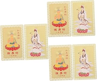 MAGICLULU 6 Pçs Cartão De Estátua De Buda Carteira Para Decoração De Carro Metal Decoração Chinesa Amuleto De Buda Amuleto Presente De Sorte Amuleto Espiritual Cartões De