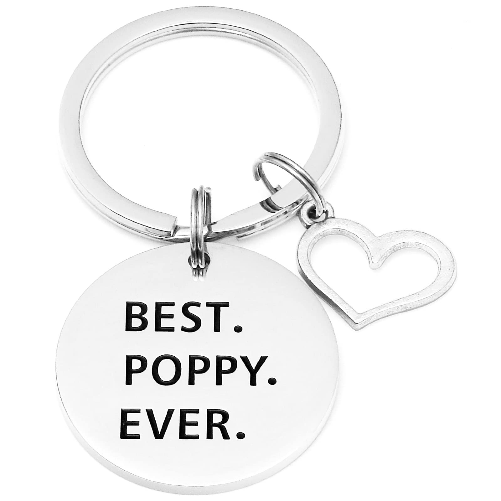 HUTIMY Poppy Gifts Keychain for Men - Poppy Charm Merch - Worlds Best Pappy Stuff Present