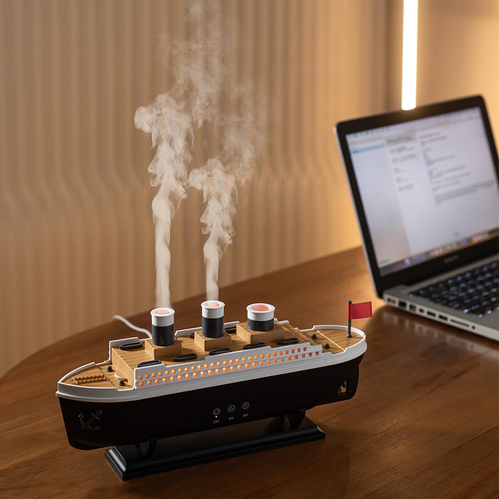 Diffusore di oli essenziali a vapore, umidificatore per aromaterapia con telecomando, luci LED a 7 colori, 2 modalità di nebbia, timer e spegnimento automatico per casa, camera da letto e