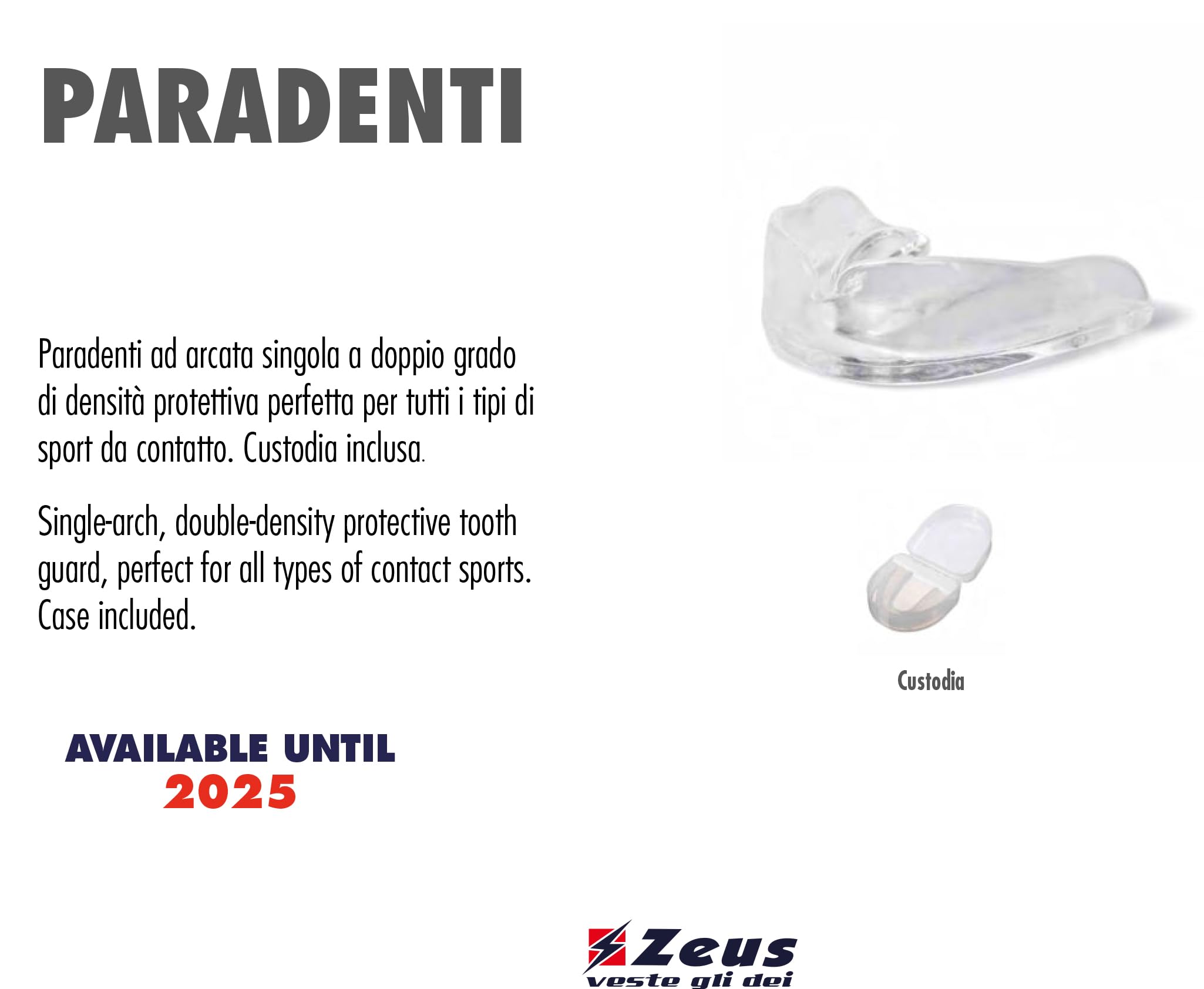 10 Paradenti ad Arcata Singola a Doppio Grado di Densità Protettiva per Zeus Sport da Contatto Boxe Pugilato Boxing Allenamento Accessori Arti Marziali Combattimento (Bianco, Unica)