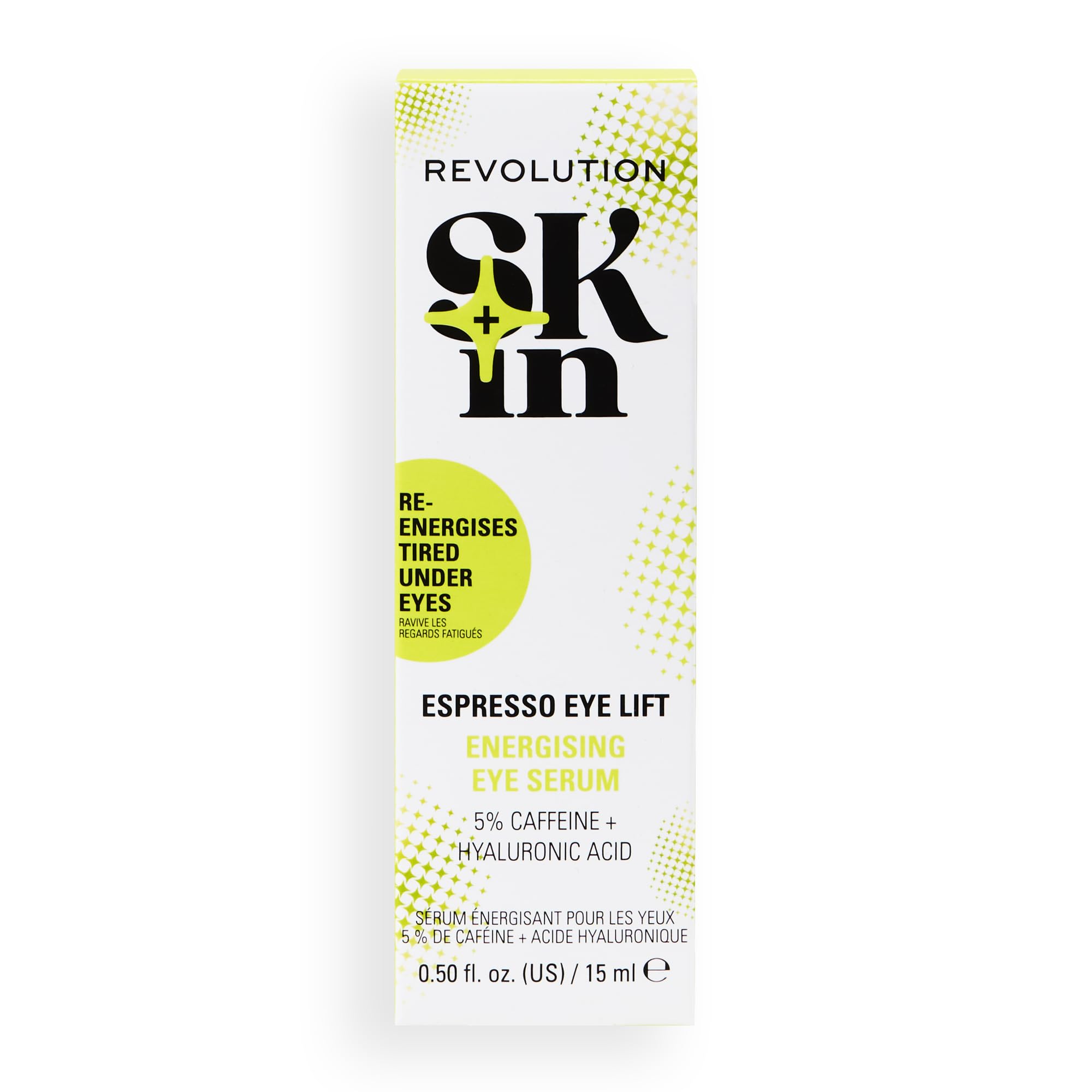 Revolution Espresso Eye Lift serum do oczu z kwasem hialuronowym i kofeiną, rozjaśnia oczy, wegańskie i nieokrutne, 15 ml