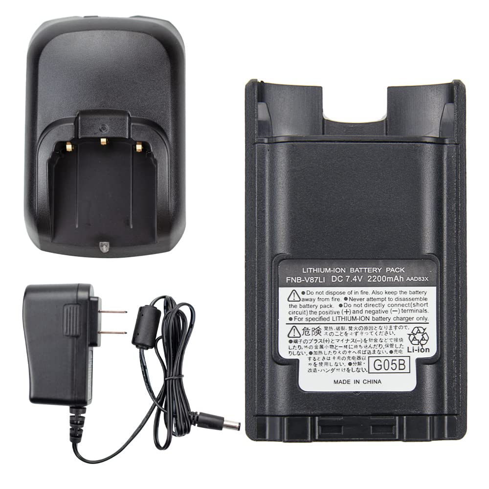 FNB-V87LI Battery Charger Base for Vertex VX-600, VX-820, VX-821, VX-824, VX-829, VX-900, VX-920, VX-921, VX-924, VX-929 Two Way Radio Li-ion Charger with Battery