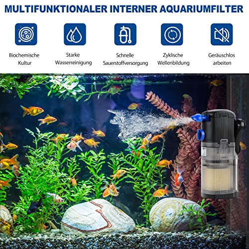 Forever Speed Aquarium Internal Filter 3-in-1 Adjustable Flow Aquarium Filter 500L/h Water Pump for 40-120L Aquariums 8W - Image 2