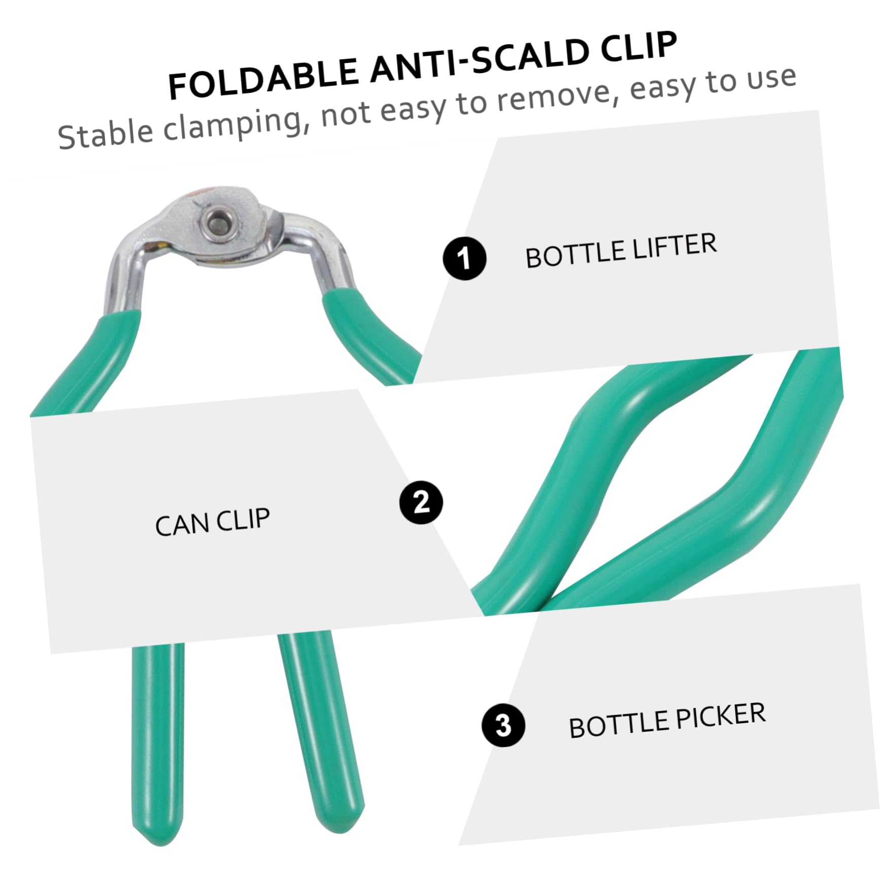 PartyKindom Pince Glisse pour Bouteilles et Bocaux Clip de Chaleur Accessoire de Cuisine Pratique Vert Profond pour Biberons et Pots Mason