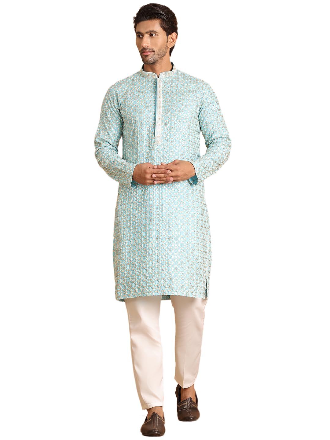 jompers Embroidered Viscose Kurta Set For Men-picture-23