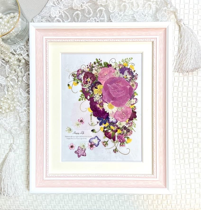 押し花アート額【タテ54cm×ヨコ45cm】 薔薇 押し花アート額【タテ54cm×ヨコ45cm】 薔薇 押し花アート 額入り