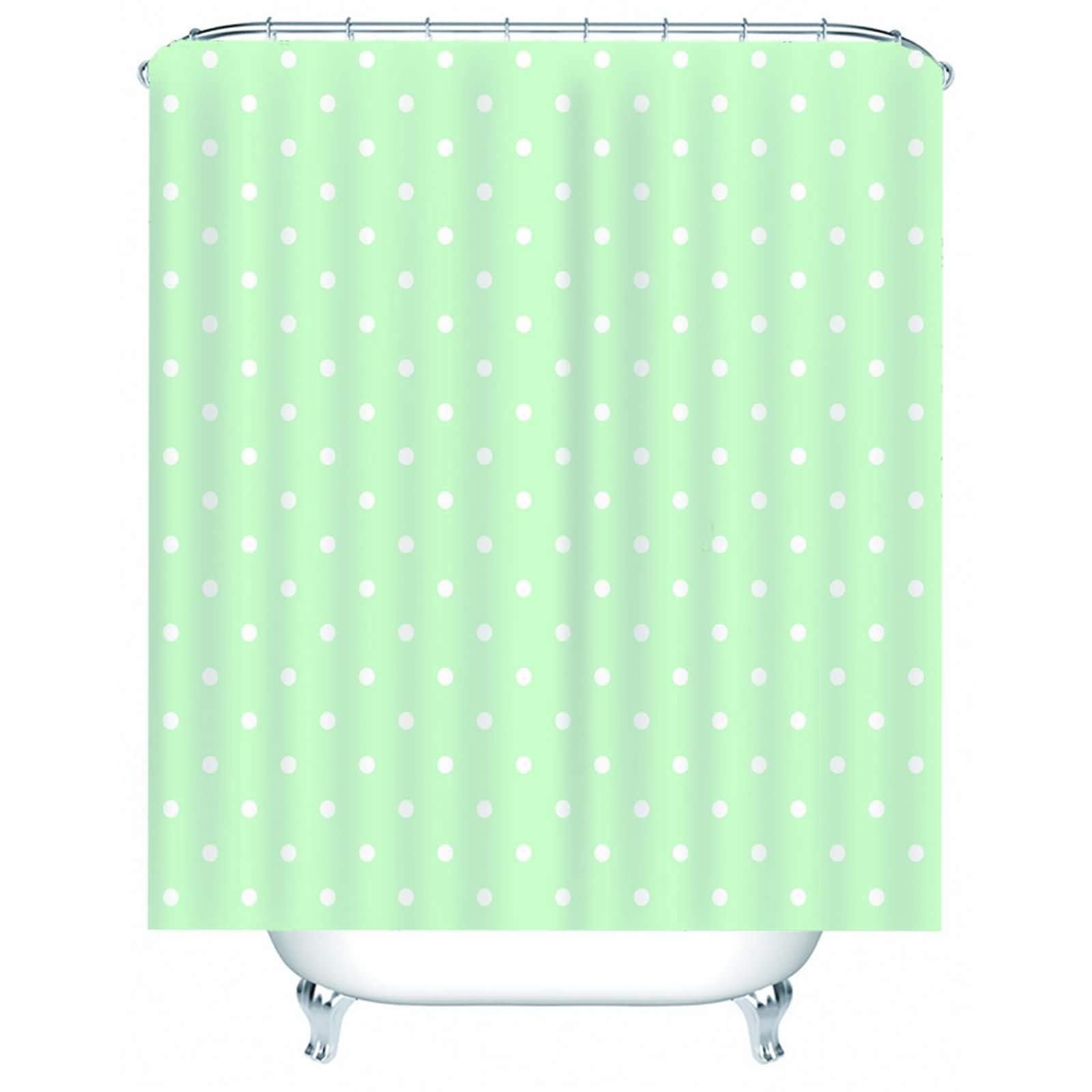 Rideau douche feuille 200x180cm occultant en polyester cyan et blanc