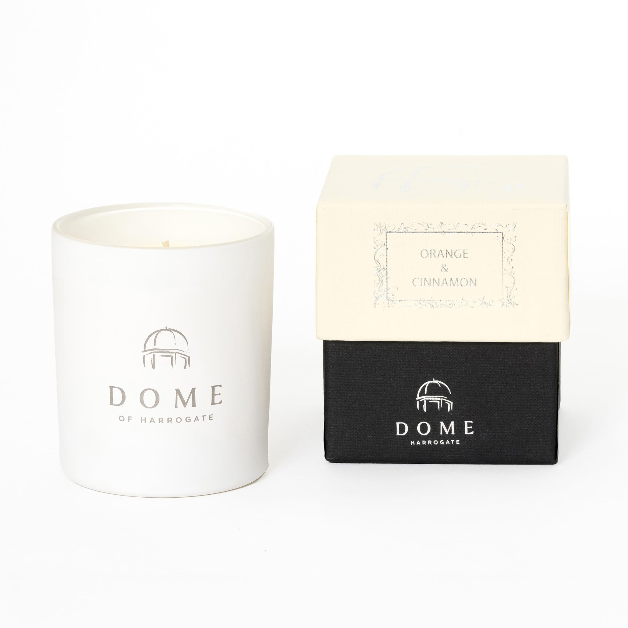 Dome of Harrogate Orange & Cinnamon Candle – 30cl – Warm, Inviting Fragrance of Orange, Cinnamon & Clove – Perfect for Relaxation & Seasonal Comfort 30cl