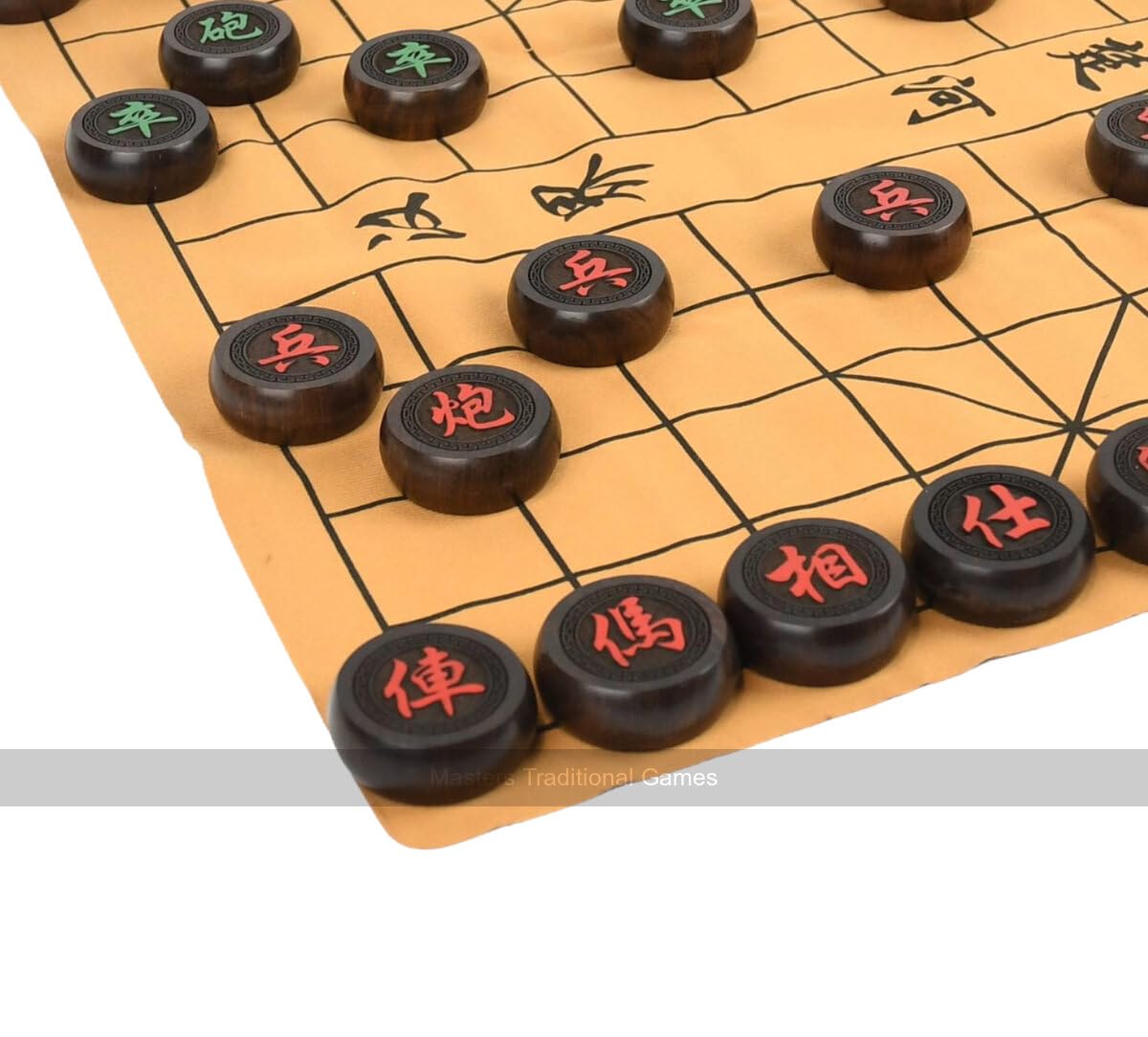 Xiang-Qi - Set di scacchi cinesi in custodia di lusso, pezzi da 50 mm