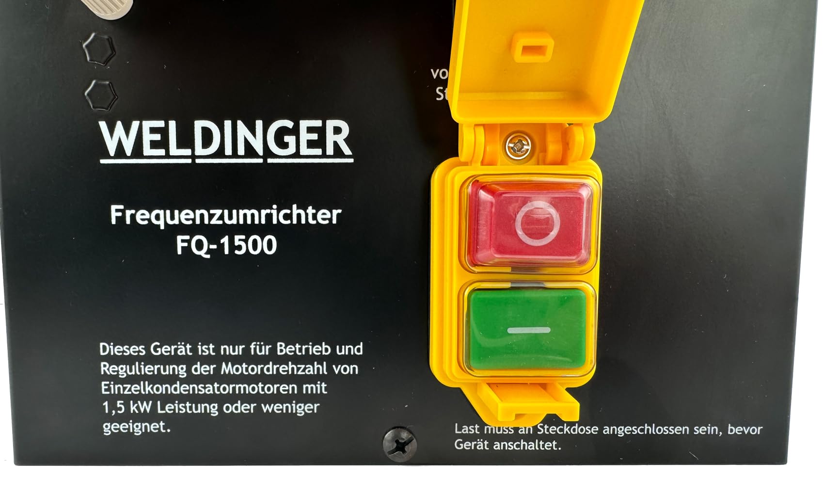 WELDINGER Frequenzumrichter FQ-1500 mit Not Aus Fußpedal für Motoren bis 1500 W