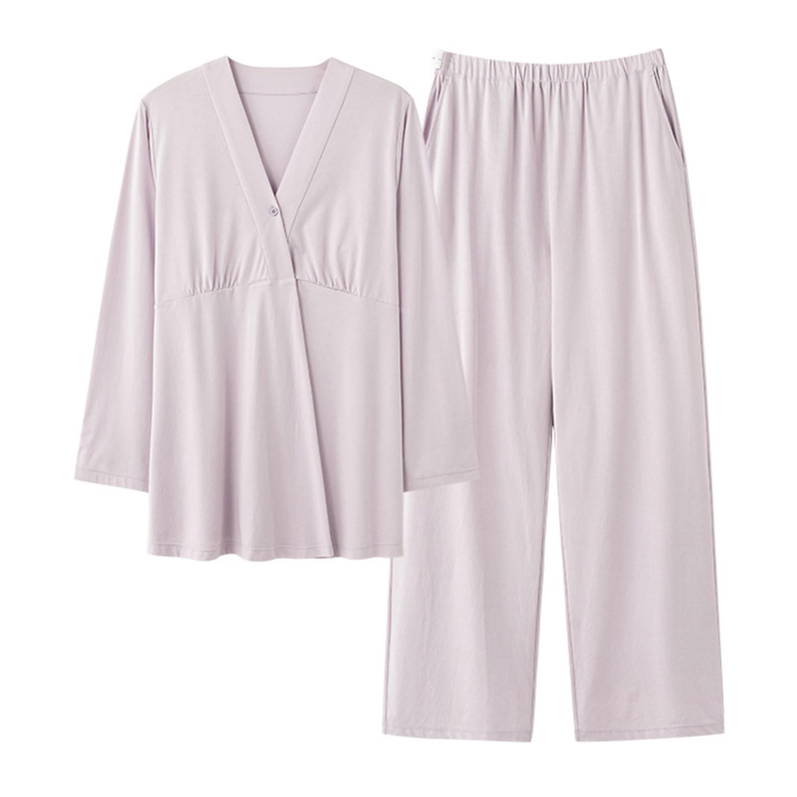 2 Teile/Satz Schwangerschaft Loungewear Nahtlose Still Brust Pad Weichen Stoff Mutterschaft Homewear für Werdende Mutter Langarm