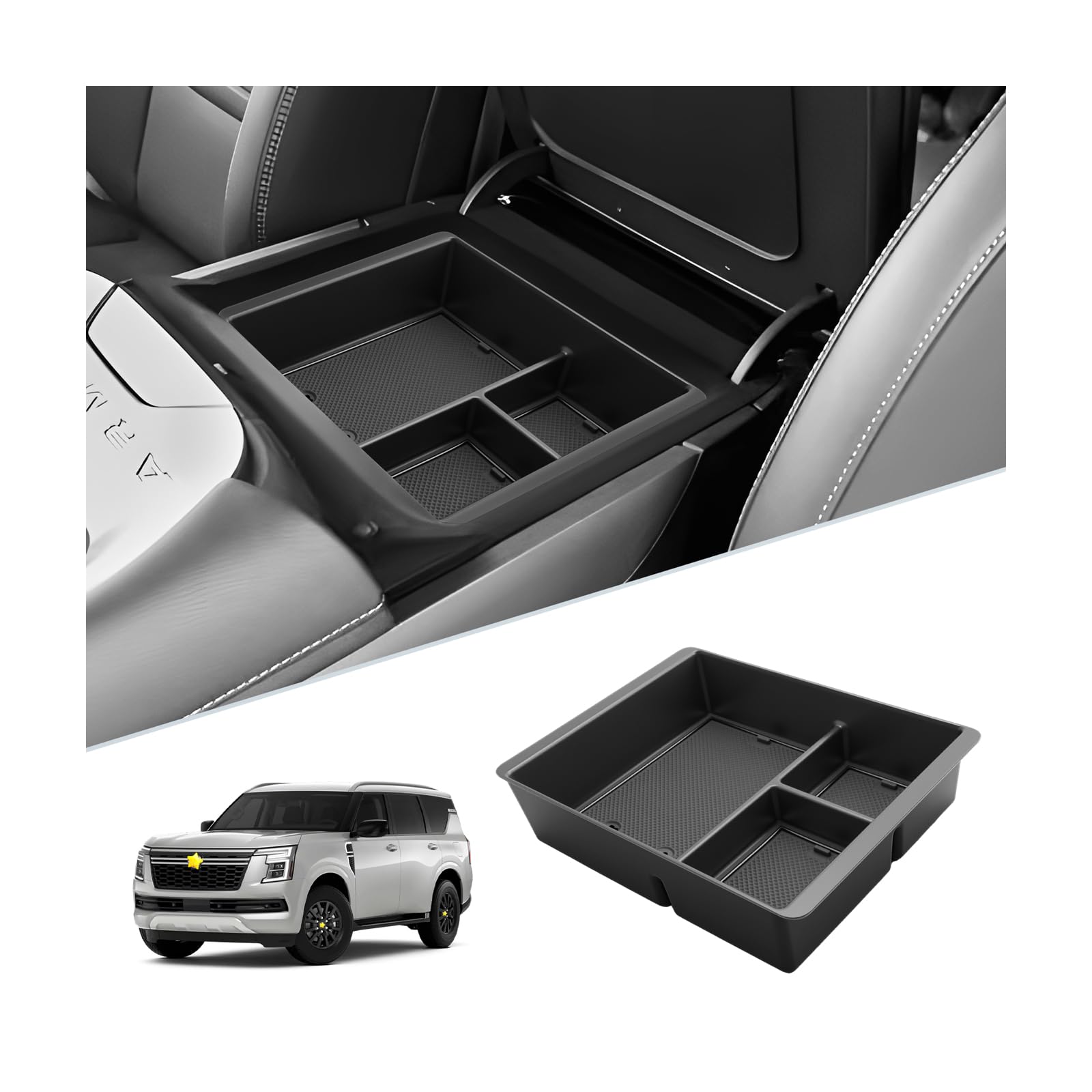 SKTU for 2025 2026 Nissan Armada Accessories Center Console Organizer for 2025 2026 Nissan Armada (SV/SL/Platinum/Pro-4X/Platinum Reserve) Console Tray Armada Middle Console Tray Durable