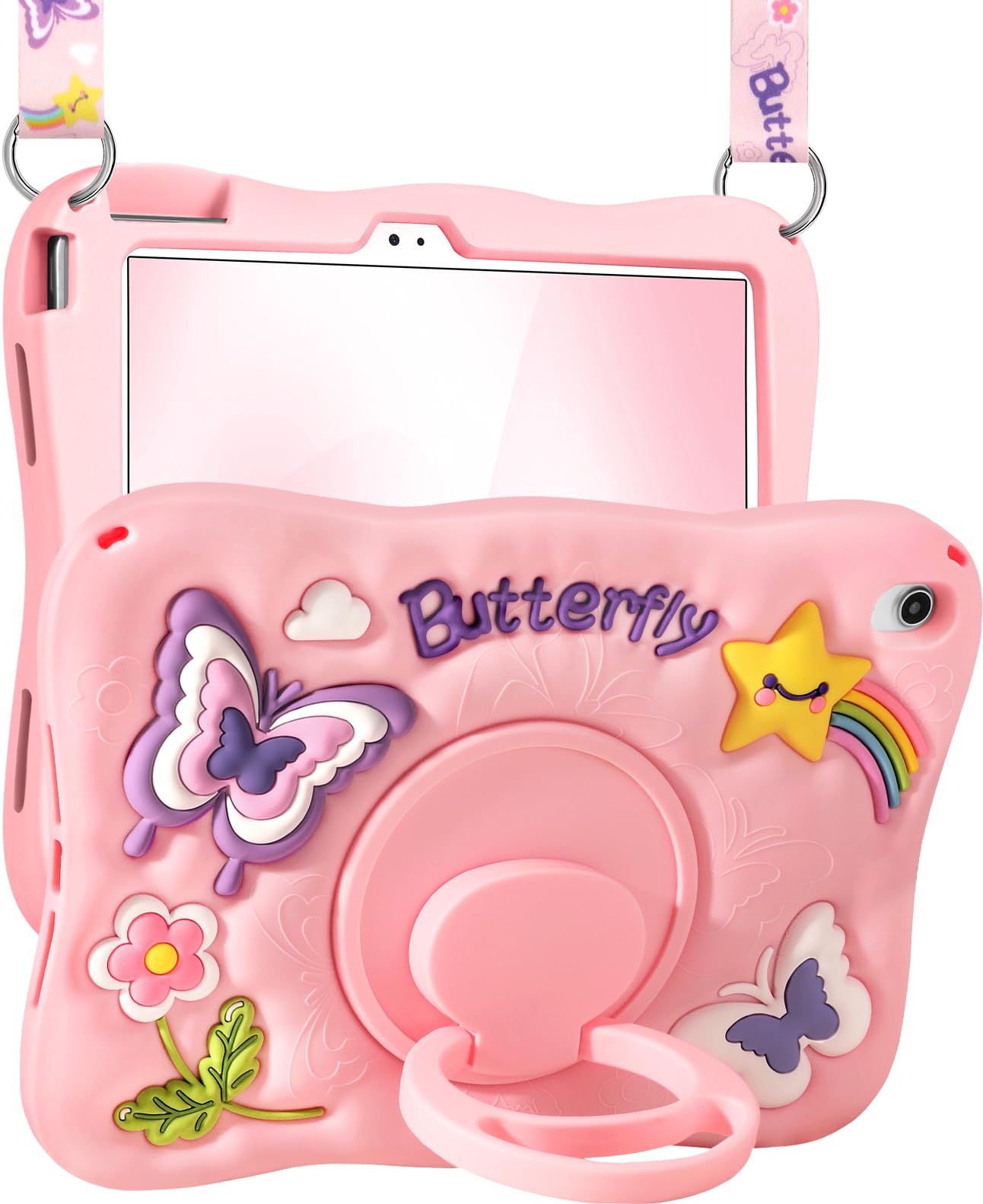 Funda para iPad de 10.9 pulgadas 2022, para iPad A16 de 11ª generación 2025, para niñas, diseño de mariposa Kawaii 3D con soporte